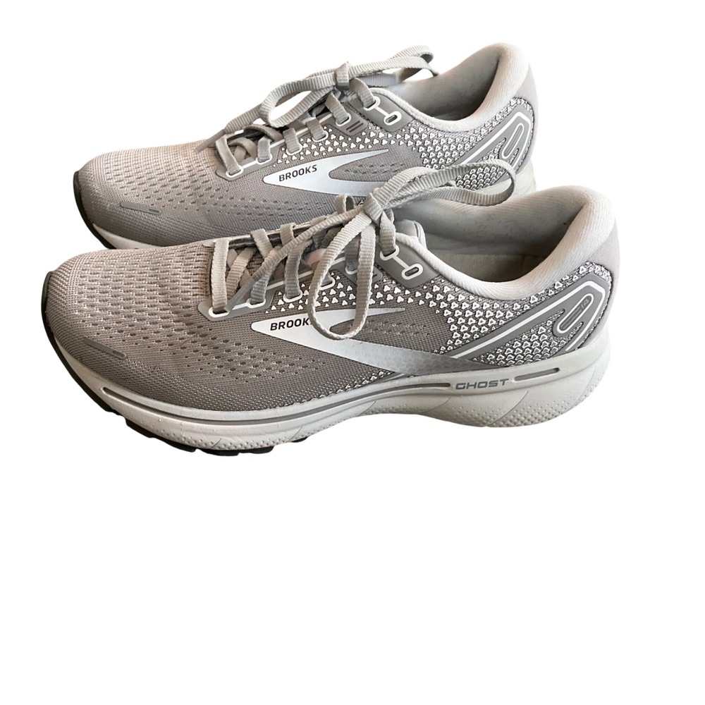 Brooks Ghost 14 Running Shoes Women 7.5 Grey Silver Neutral Cushion 1203561B089